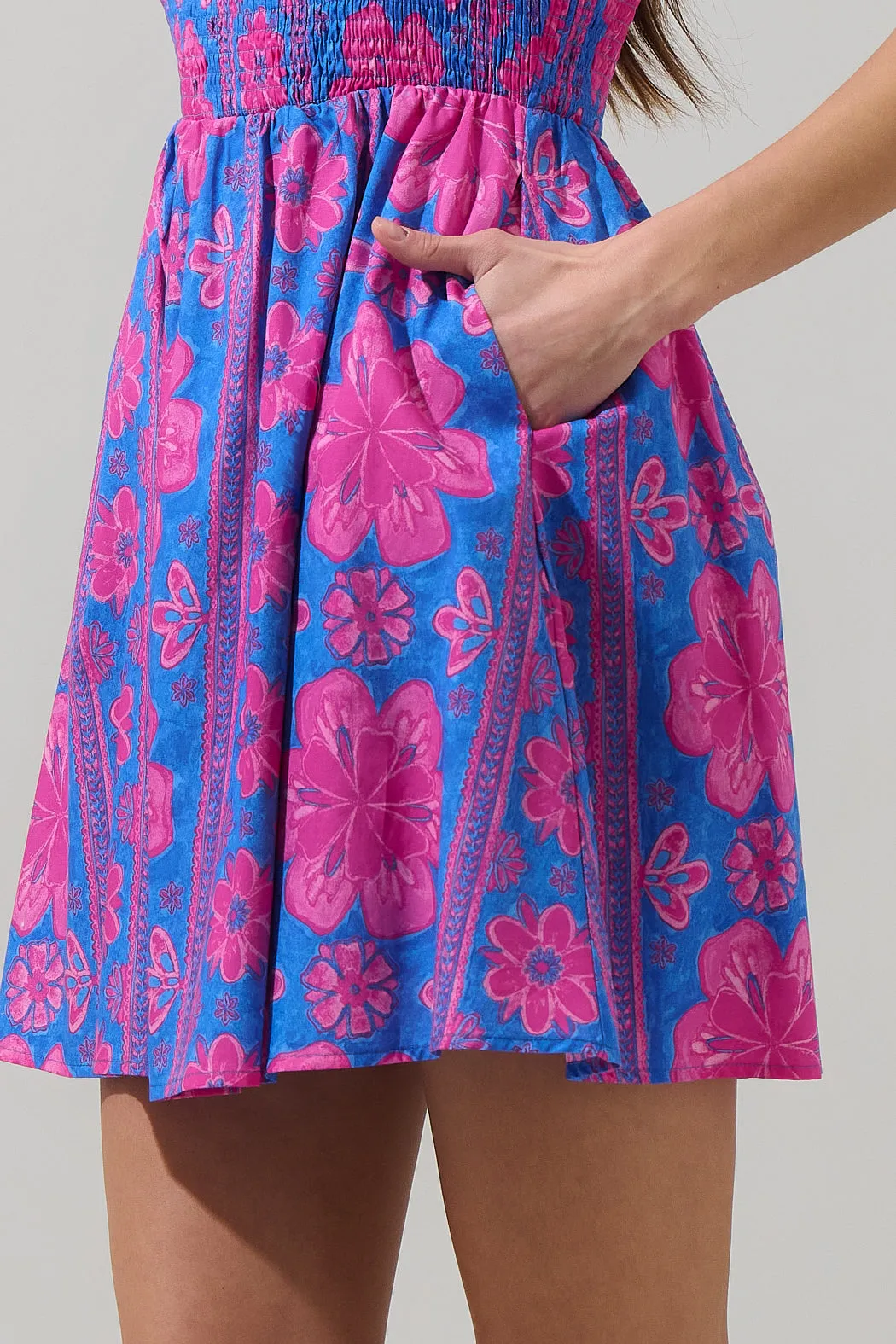 Bethel Floral Shelm Smocked Mini Dress sold by Sugarlips product image thumbnail 5