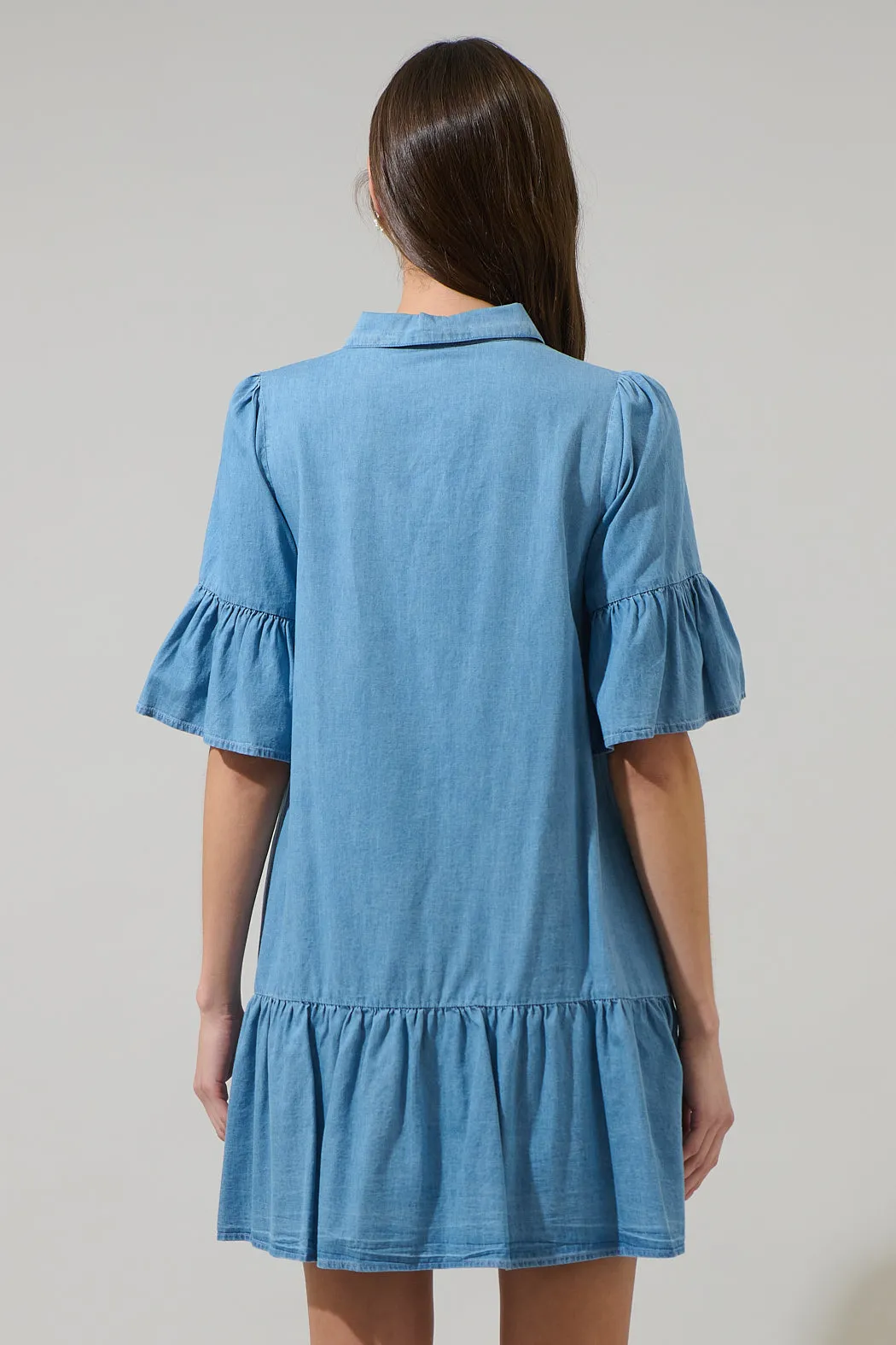 Haysville Chambray Shift Mini Dress sold by Sugarlips product image thumbnail 2