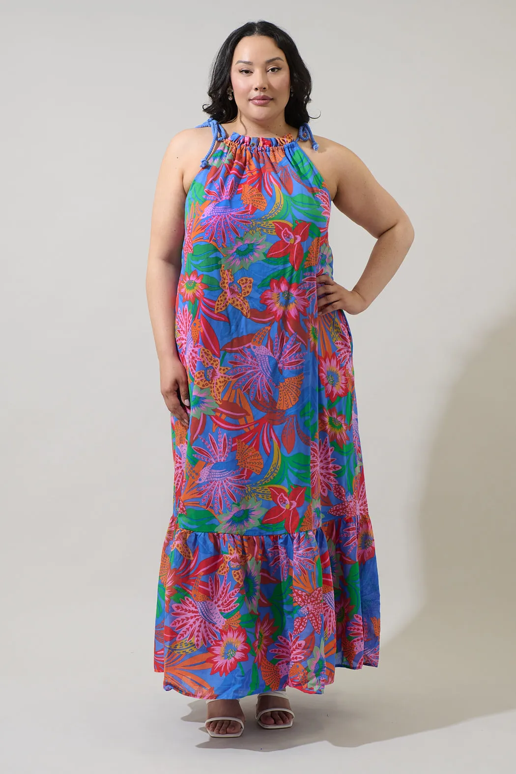 Cindal Floral Kay Halter Neck Maxi Dress Curve sold by Sugarlips product image thumbnail 3
