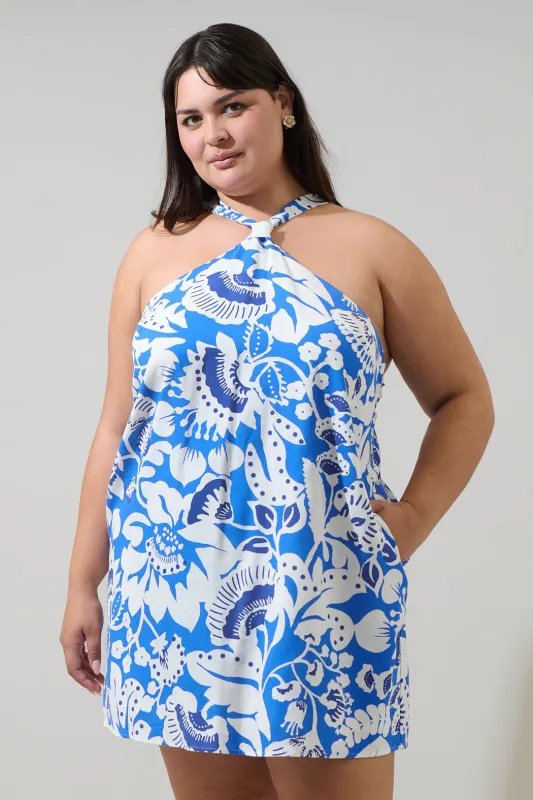 Ronan Floral Amory Halter Mini Dress Curve sold by Sugarlips