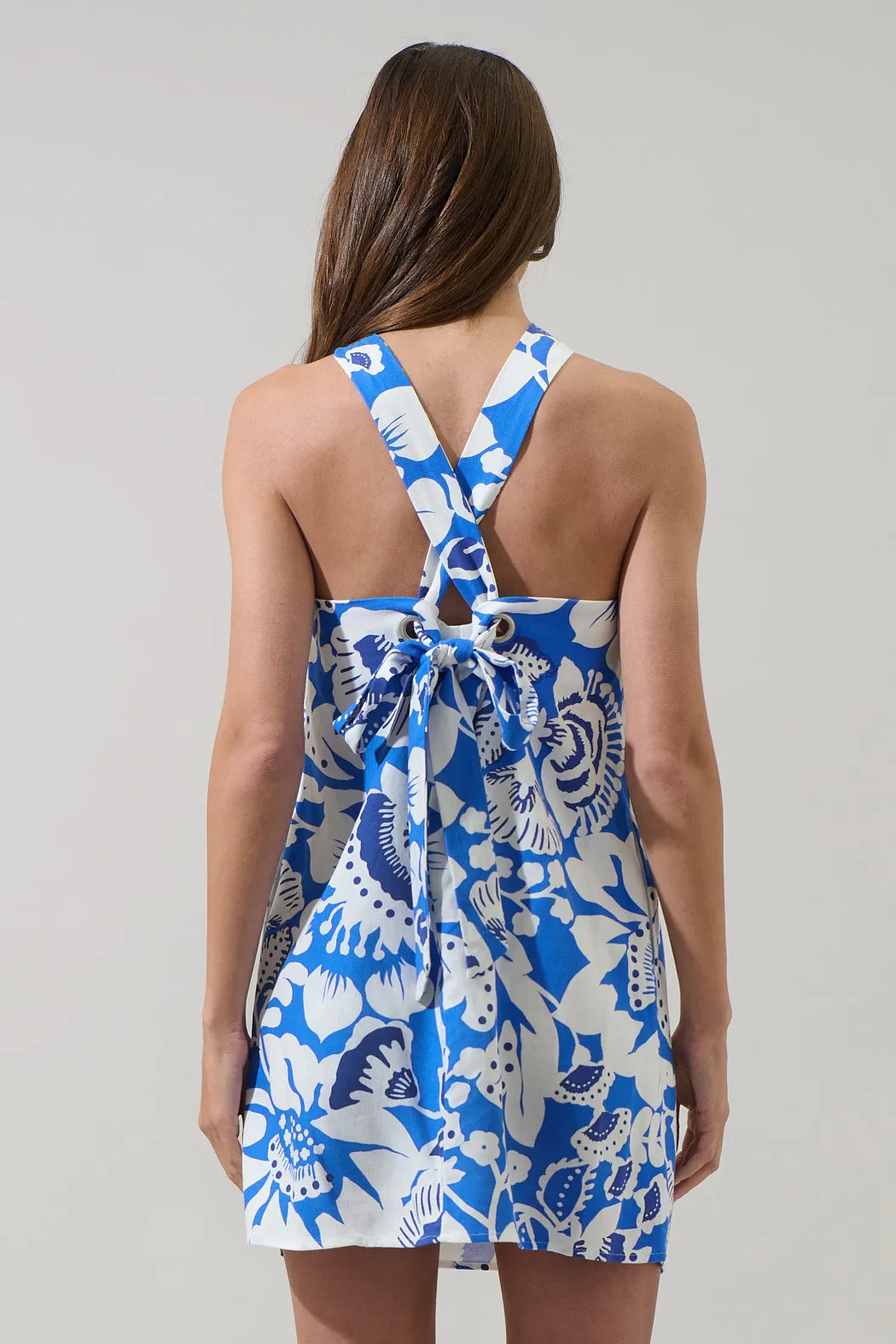 Ronan Floral Amory Halter Mini Dress sold by Sugarlips product image thumbnail 2