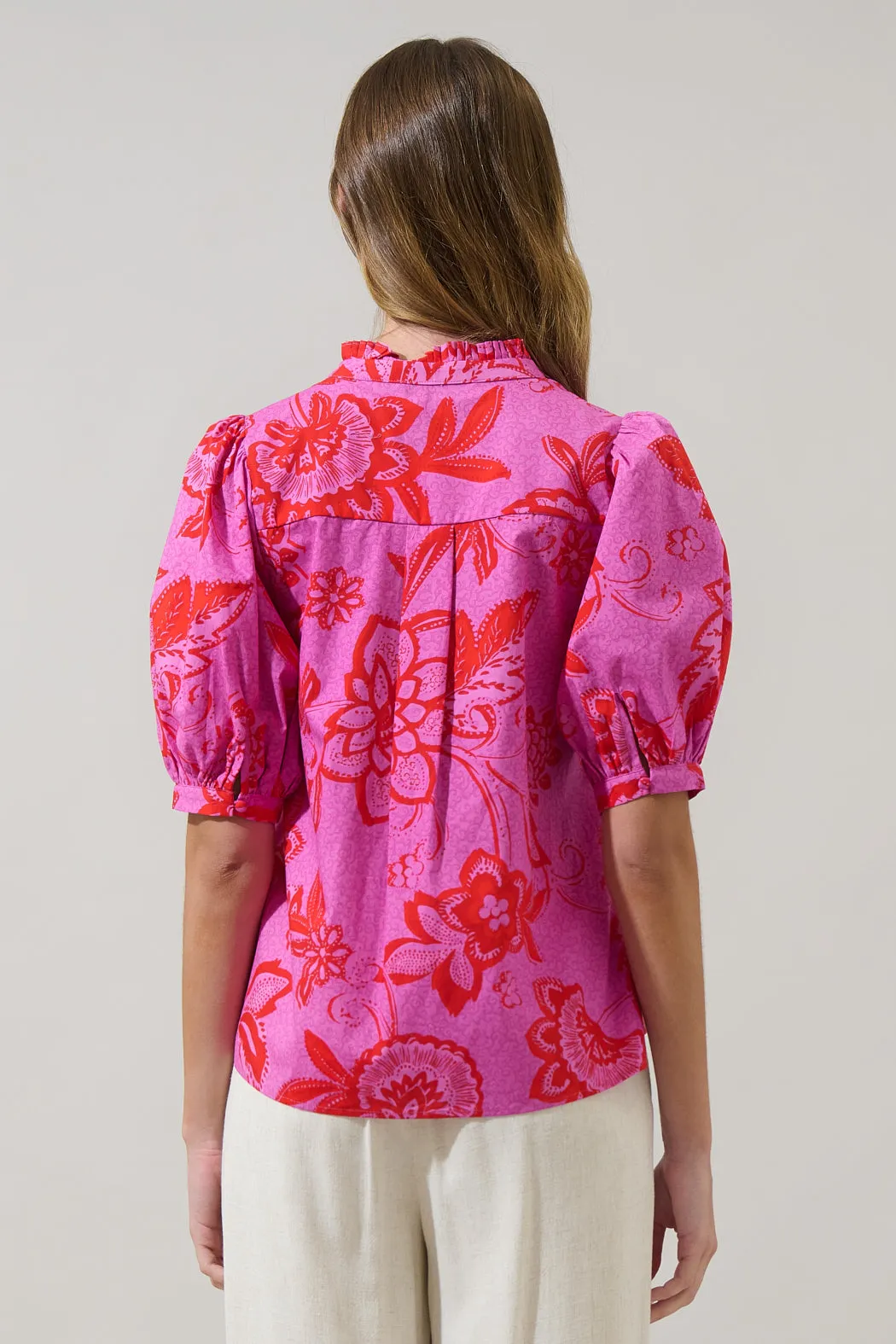 Weirly Floral Terri Puff Sleeve Top sold by Sugarlips product image thumbnail 2