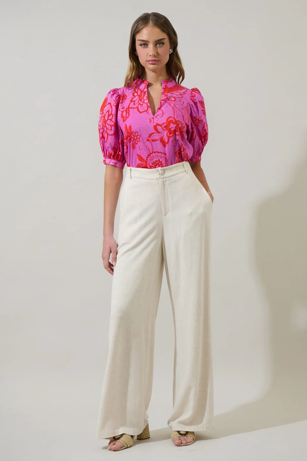 Weirly Floral Terri Puff Sleeve Top sold by Sugarlips product image thumbnail 4