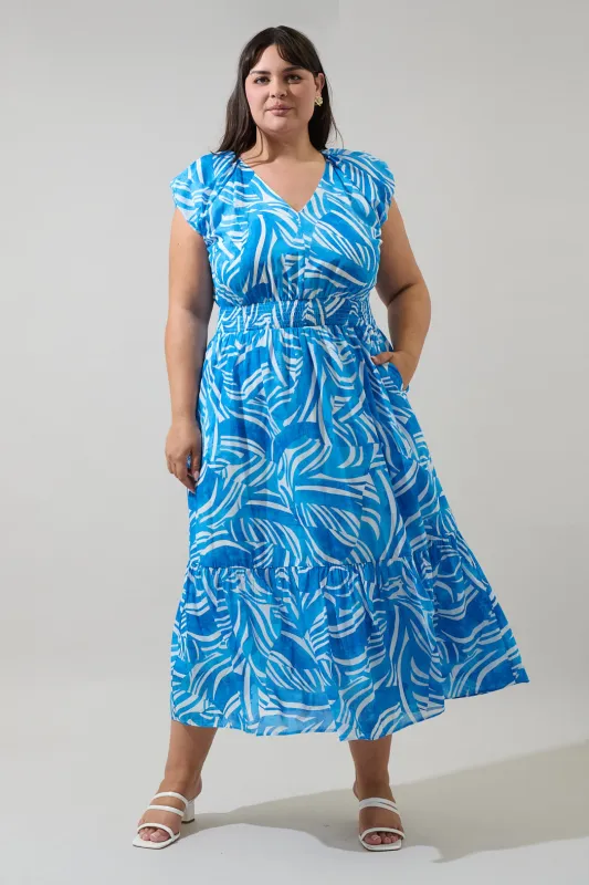 Canton Tropics Mecily Smocked Maxi Dress Curve sold by Sugarlips