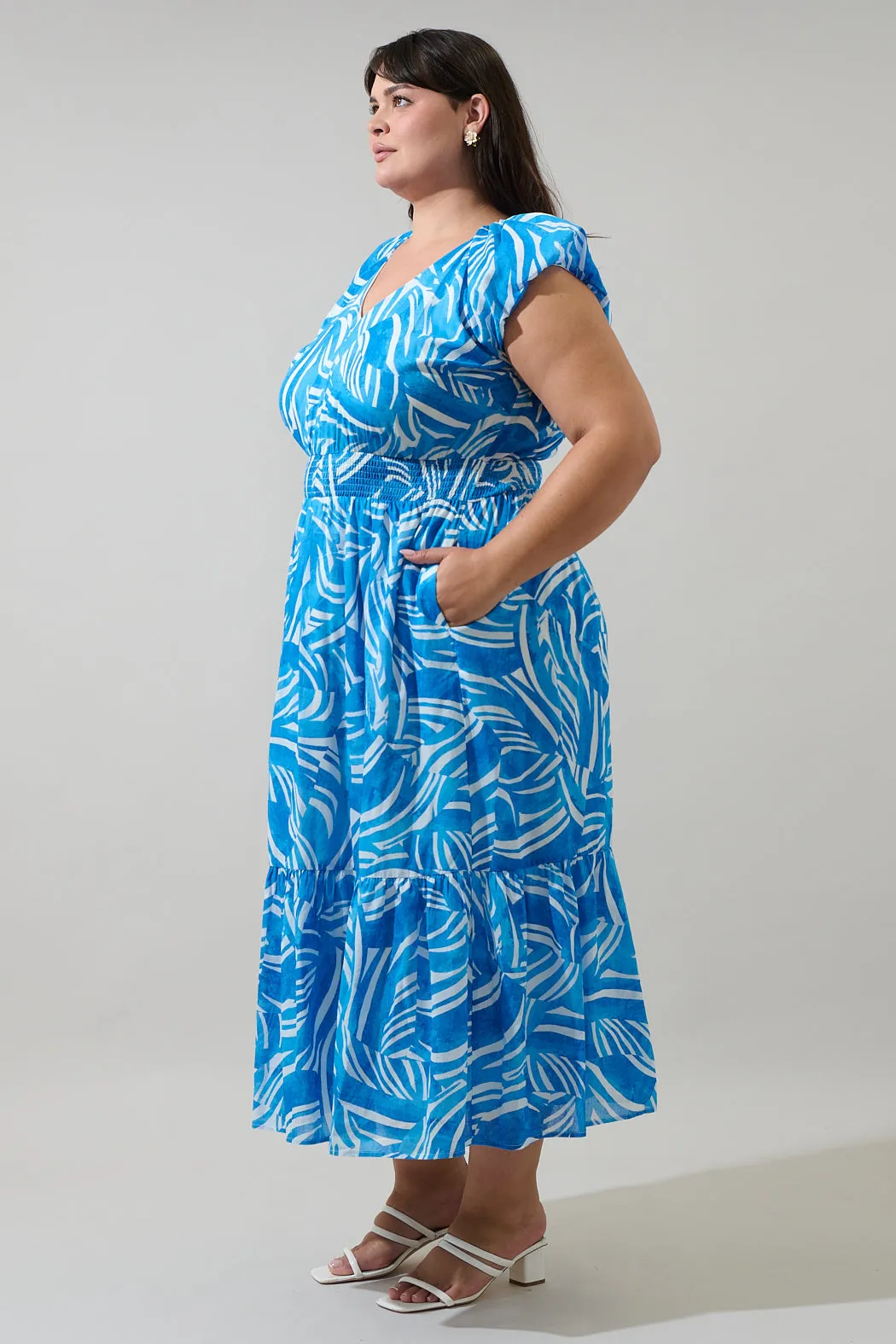 Canton Tropics Mecily Smocked Maxi Dress Curve sold by Sugarlips product image thumbnail 3