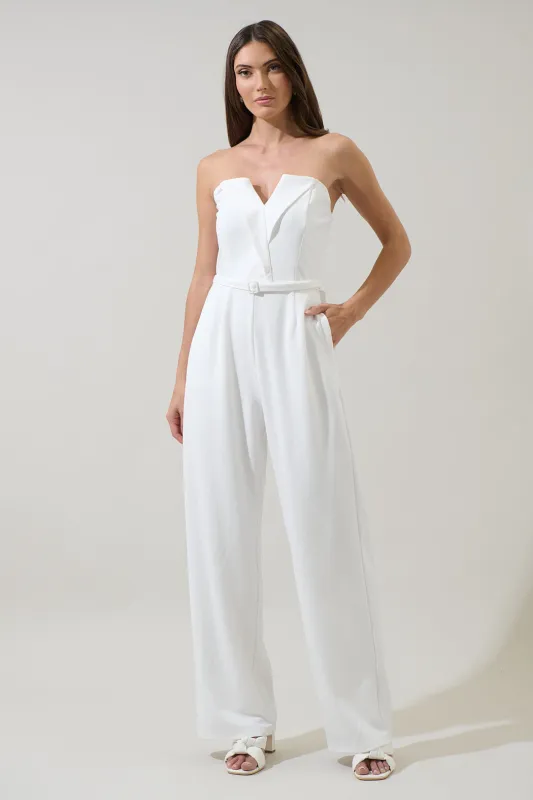 Marietta Strapless Pleated Jumpsuit sold by Sugarlips