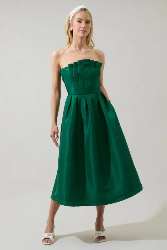 Manila Strapless Midi Dress sold by Sugarlips
