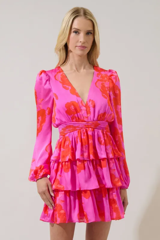 Alivia Floral Mya Tiered Mini Dress made by Sugarlips