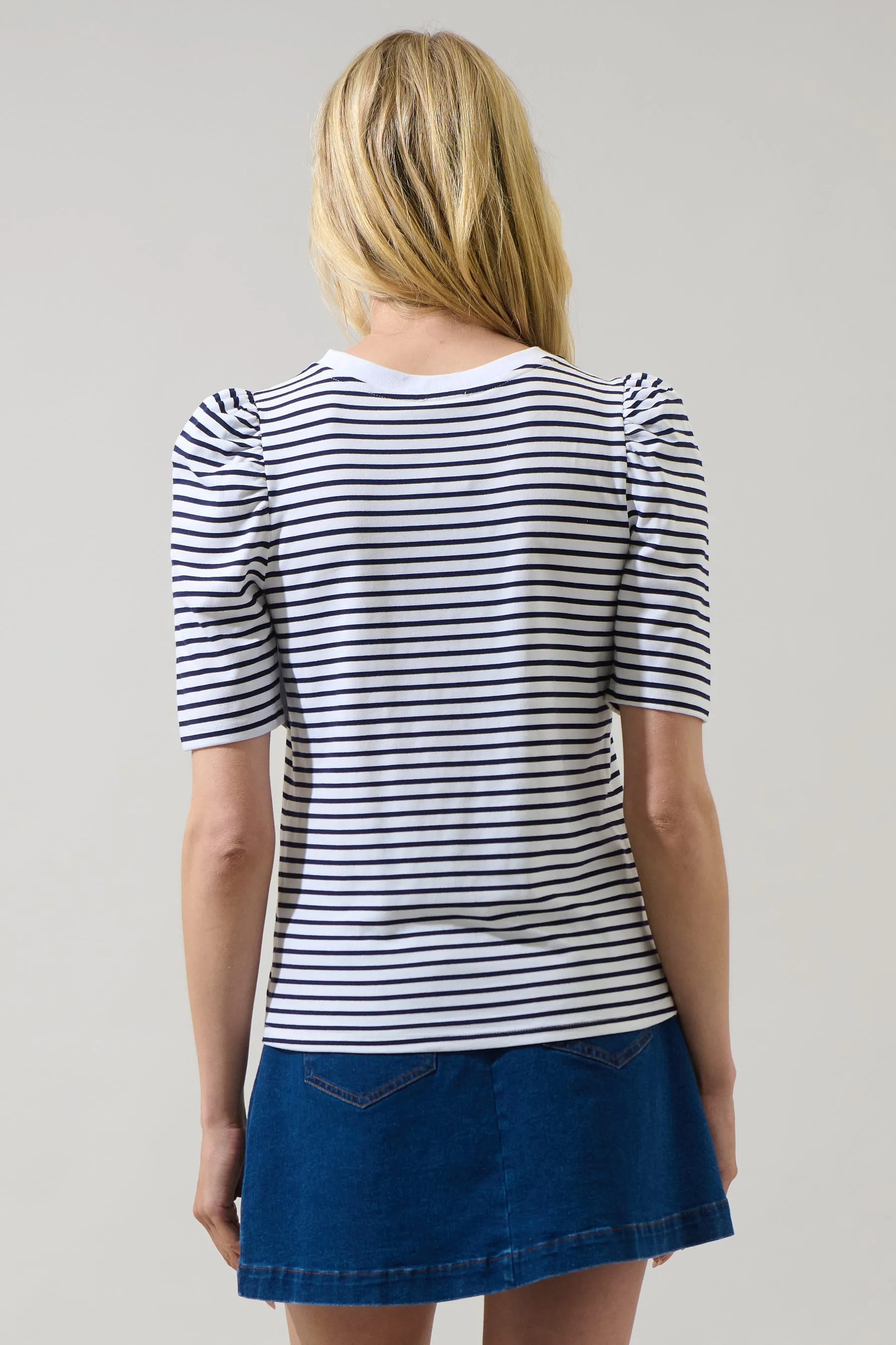 Coretta Stripe Bertha Knit Ruched Top sold by Sugarlips product image thumbnail 2