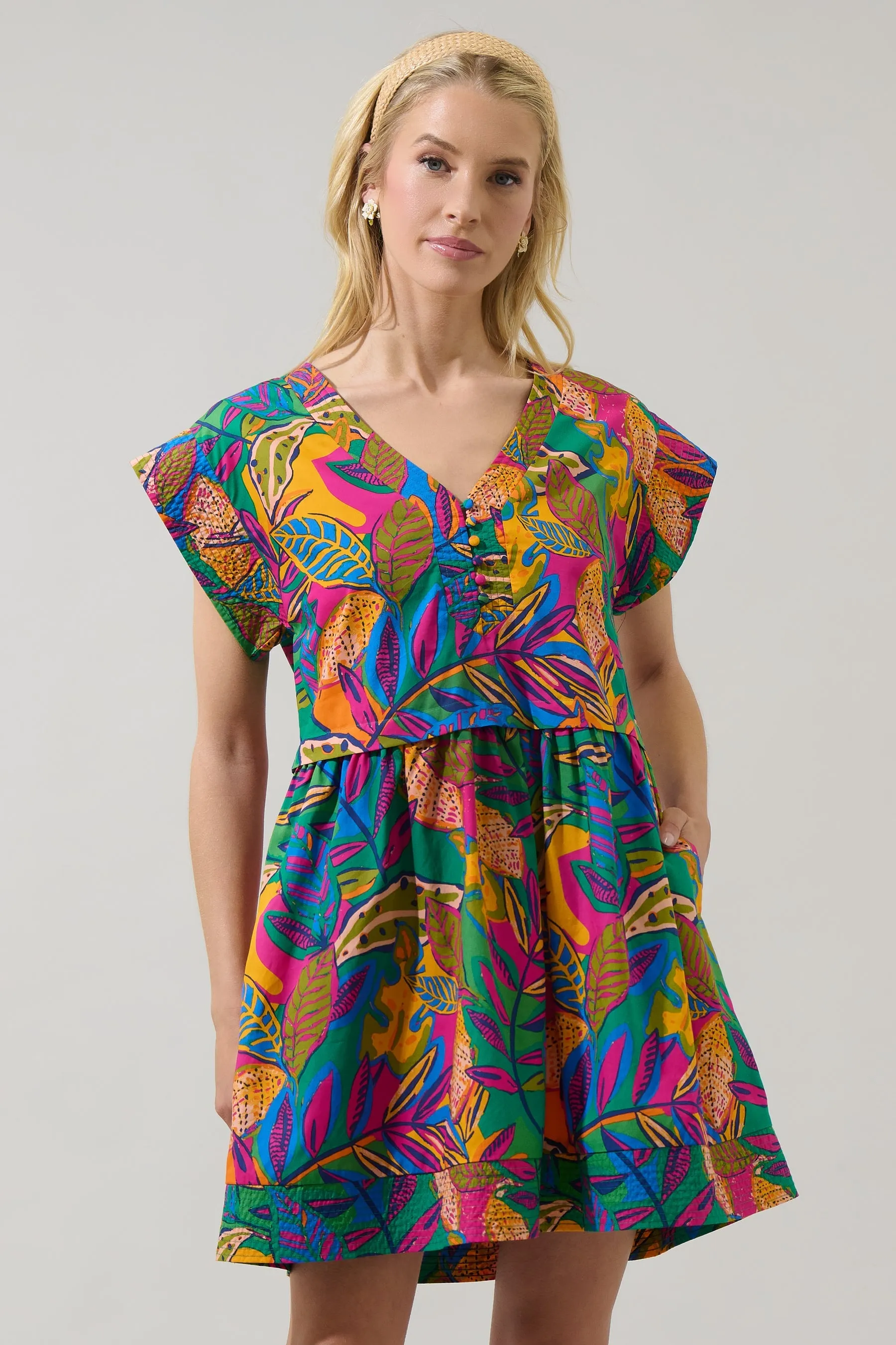 Zamira Tropics Jolene Trapeze Mini Dress sold by Sugarlips