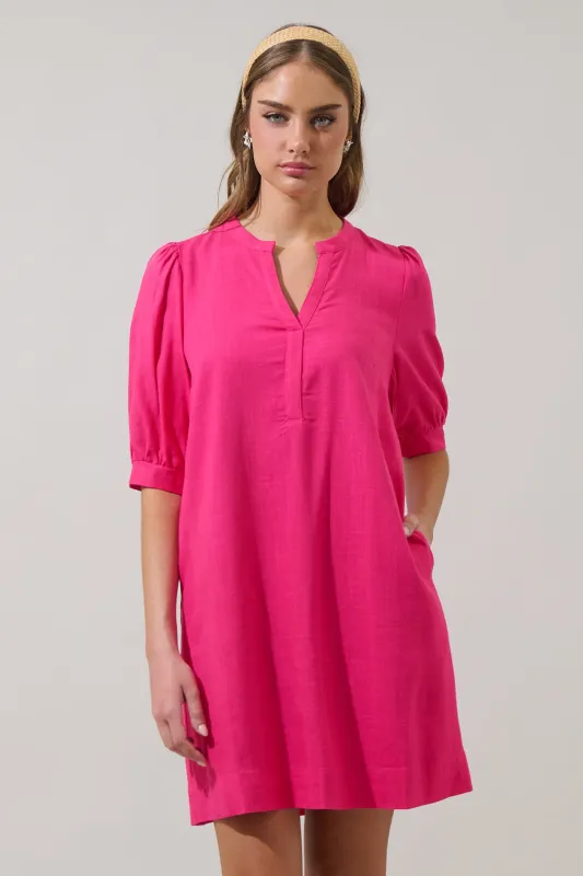 Ayline Linen Shift Mini Dress sold by Sugarlips