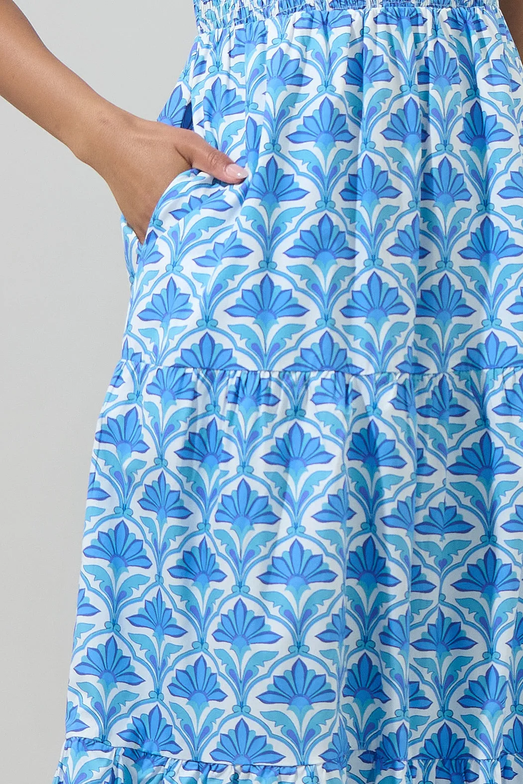 Elyse Geo Sunfire Tiered Midi Dress sold by Sugarlips product image thumbnail 4