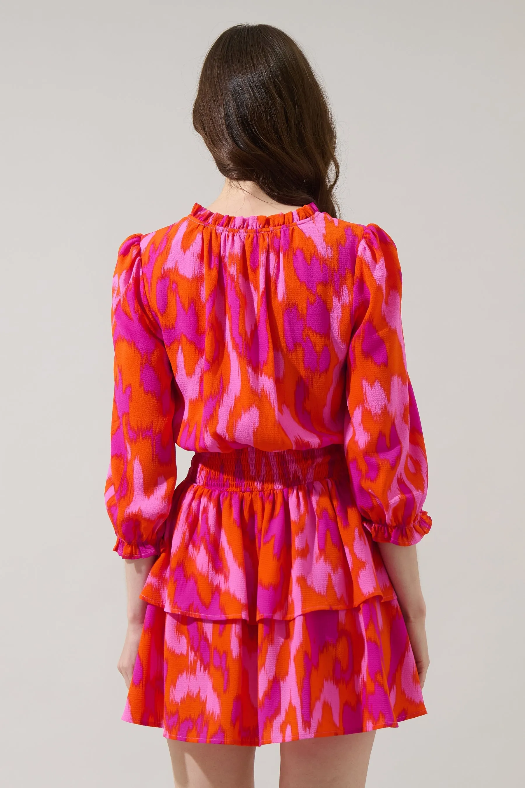 Charly Abstract Starla Smocked Tiered Mini Dress sold by Sugarlips product image thumbnail 3