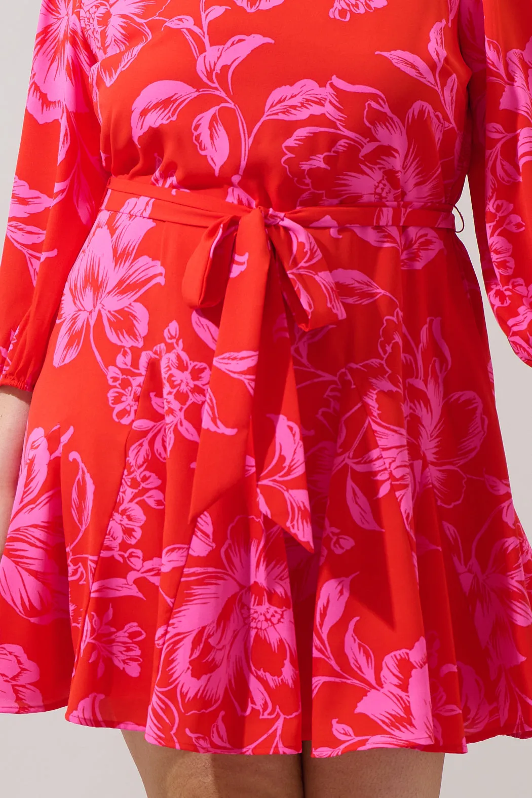 Darline Floral Collins Godet Mini Dress Curve sold by Sugarlips product image thumbnail 5