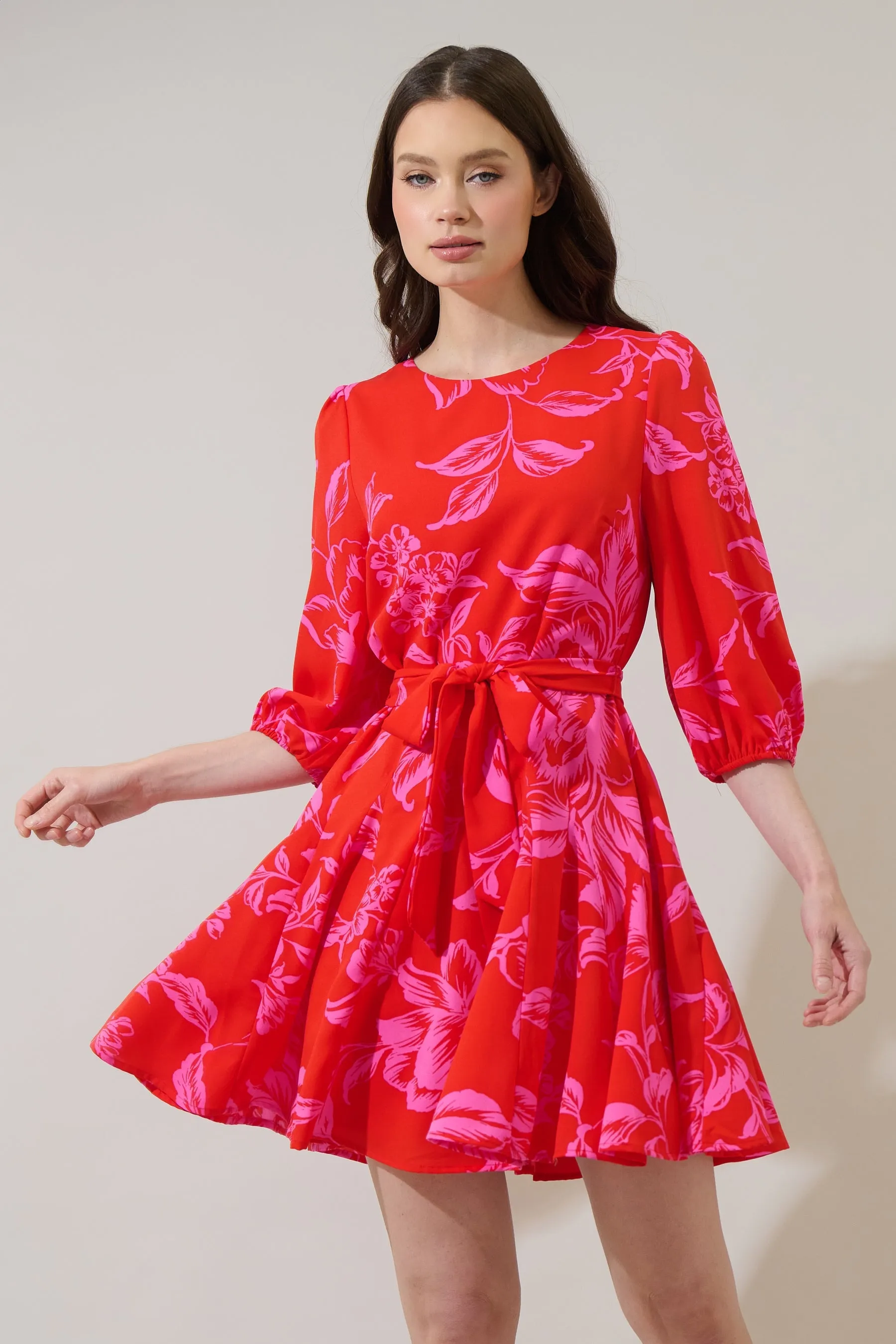 Darline Floral Collins Godet Mini Dress sold by Sugarlips product image thumbnail 2