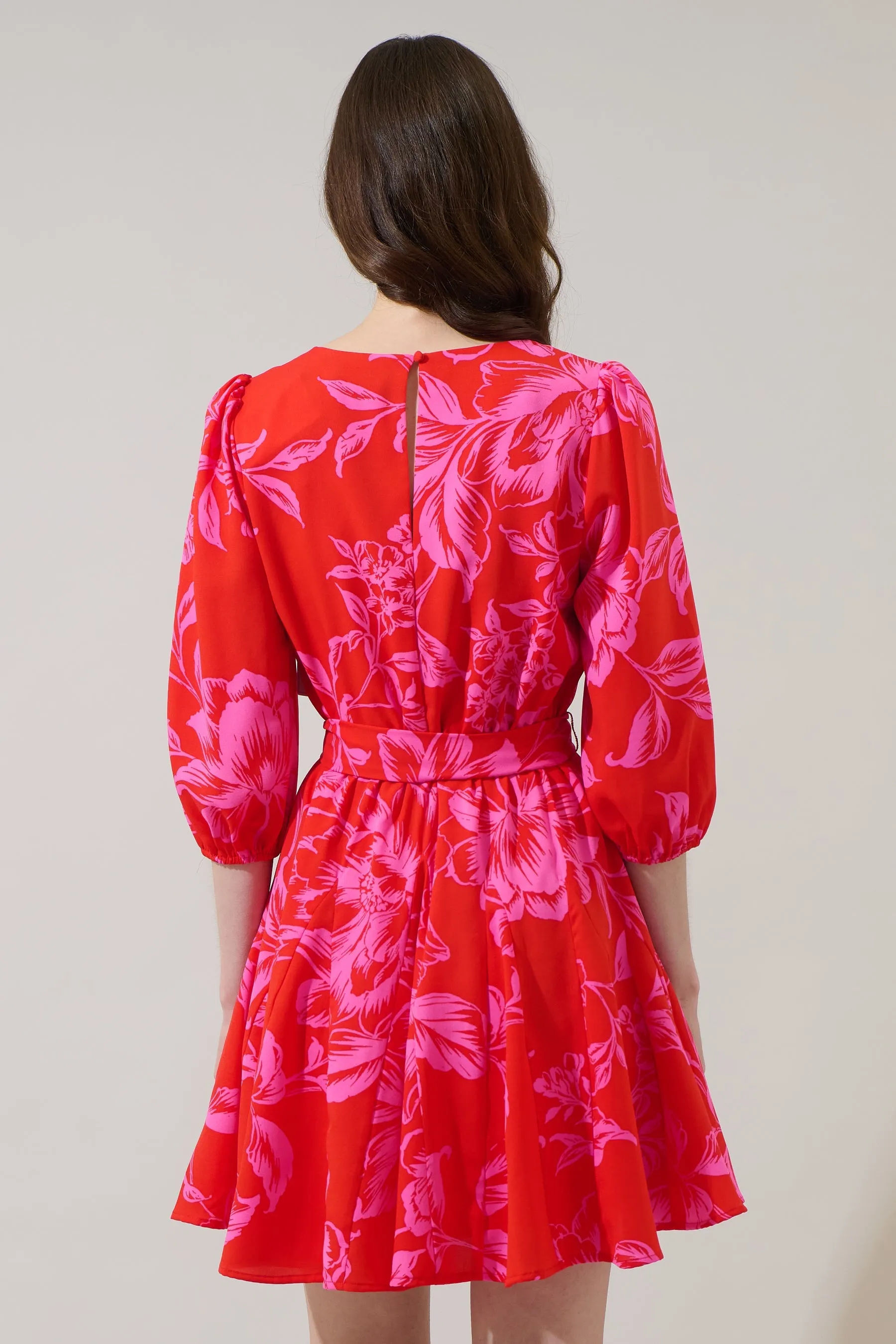 Darline Floral Collins Godet Mini Dress sold by Sugarlips product image thumbnail 3