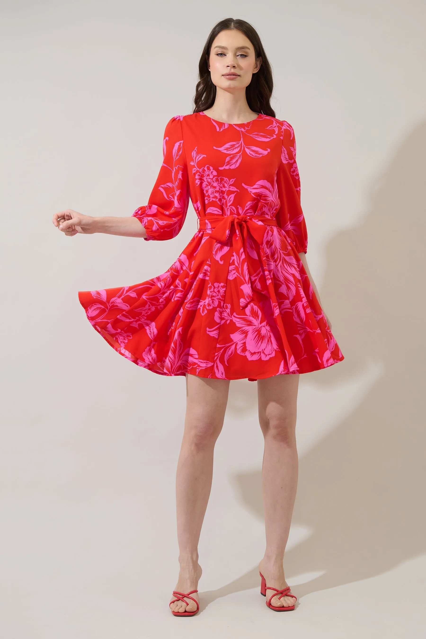 Darline Floral Collins Godet Mini Dress sold by Sugarlips product image thumbnail 5