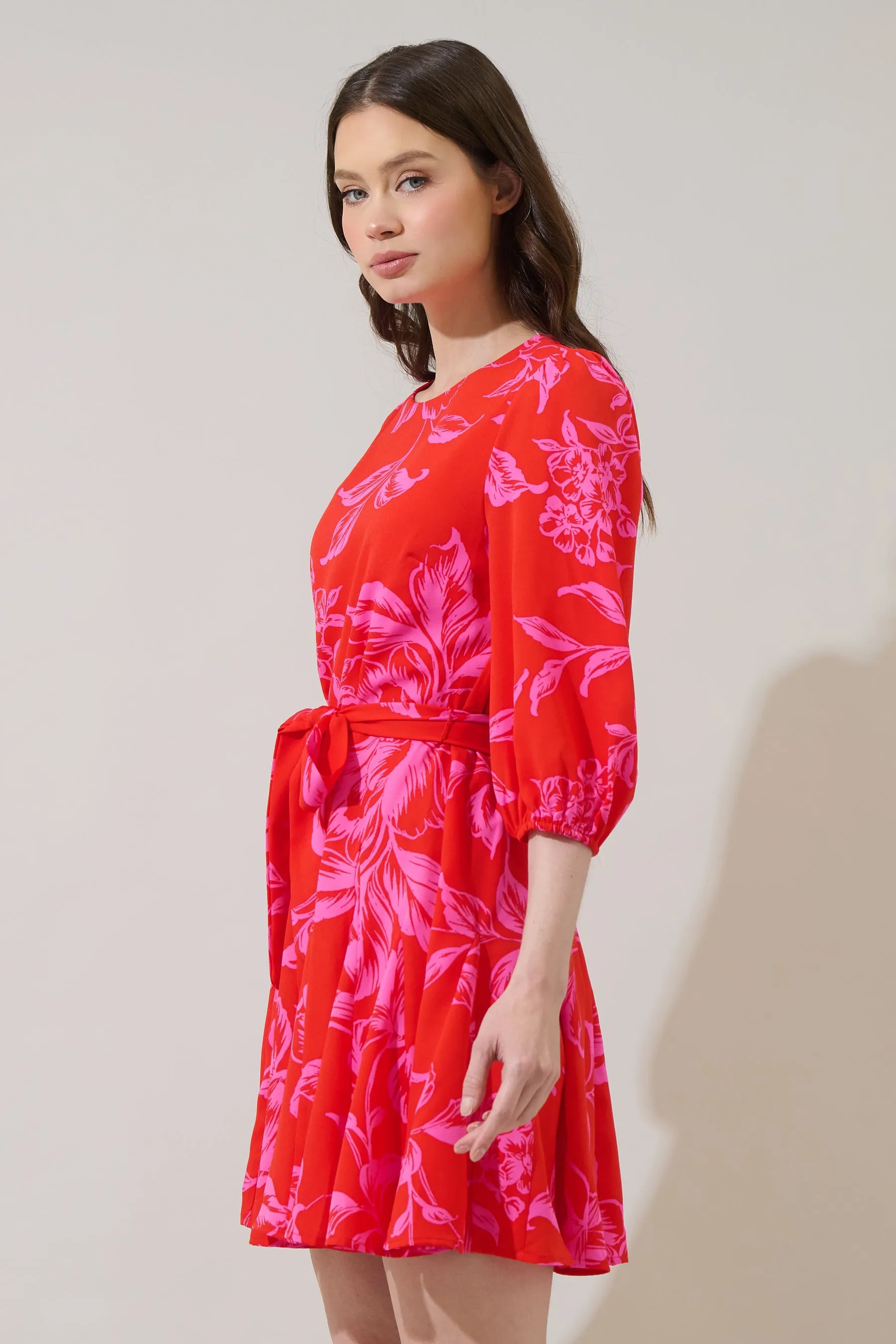 Darline Floral Collins Godet Mini Dress sold by Sugarlips product image thumbnail 4