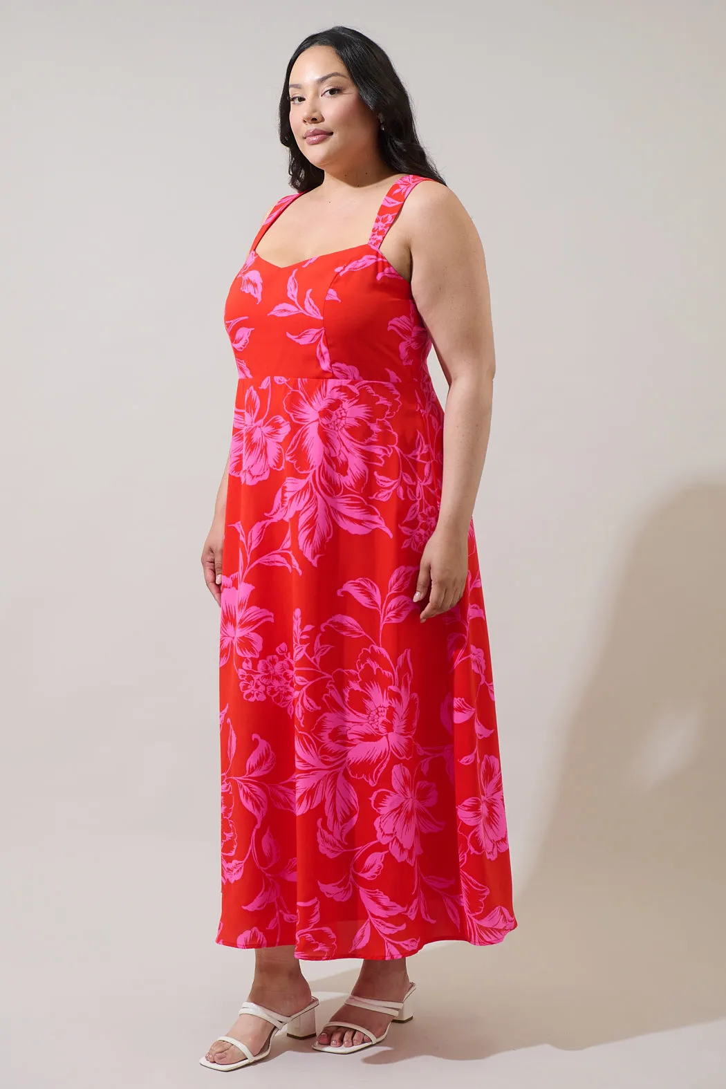 Darline Floral Bary Smocked Maxi Dress Curve sold by Sugarlips product image thumbnail 3