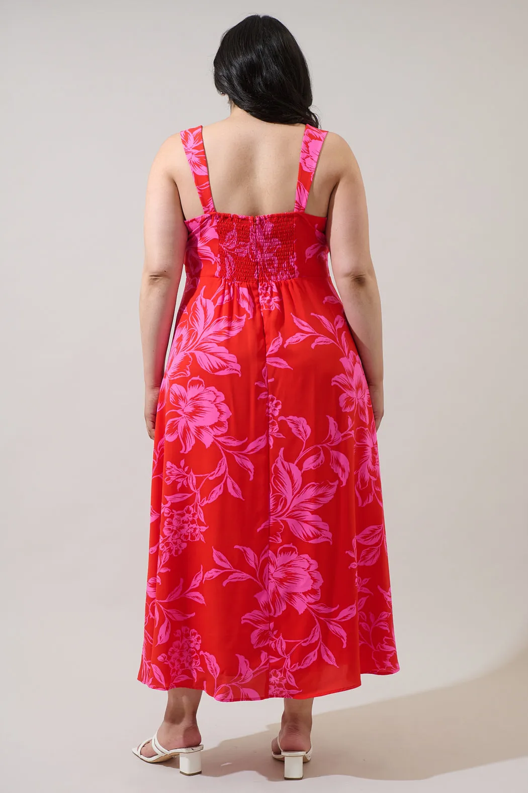 Darline Floral Bary Smocked Maxi Dress Curve sold by Sugarlips product image thumbnail 2