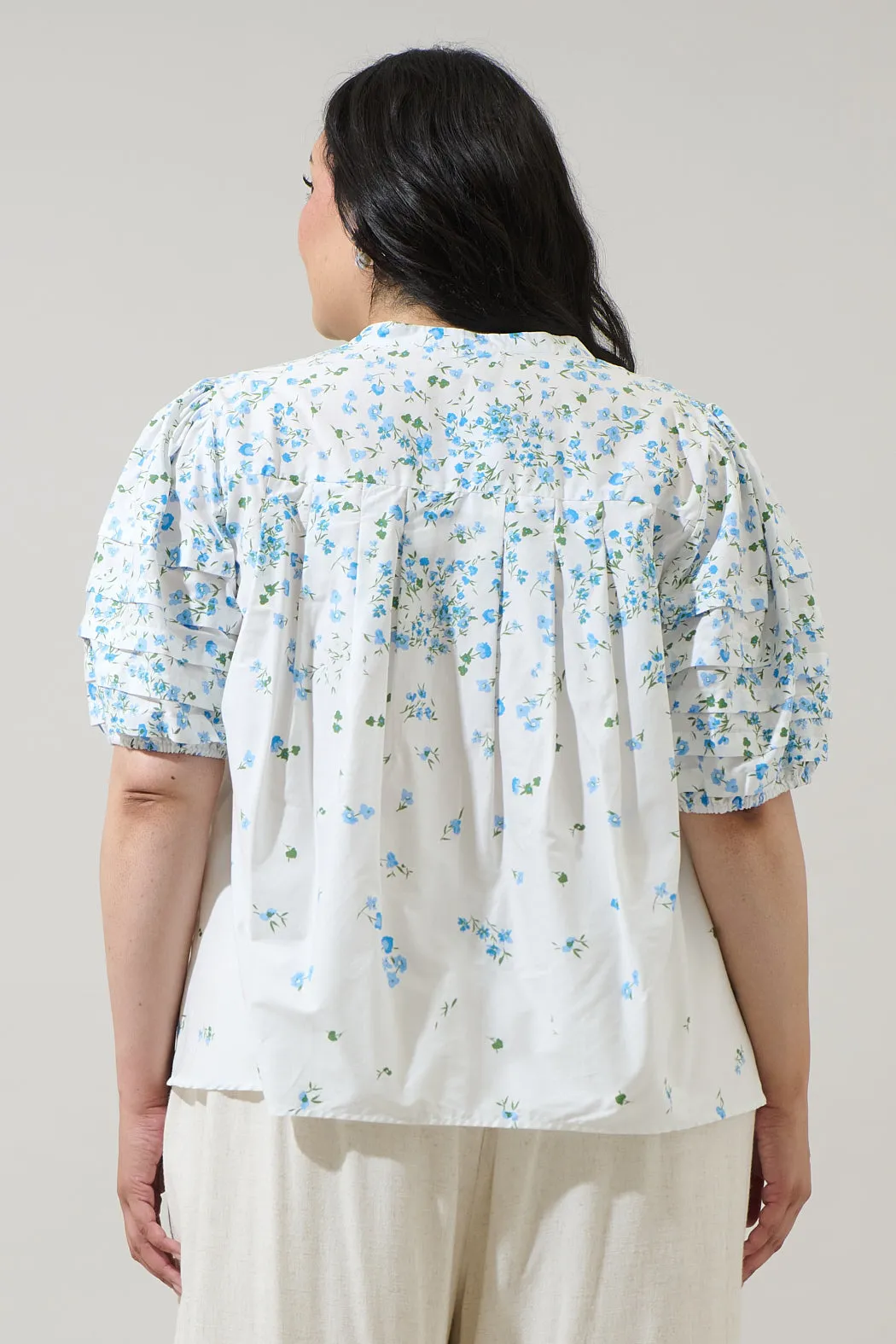 Miley Floral Court Button Down Top Curve sold by Sugarlips product image thumbnail 3