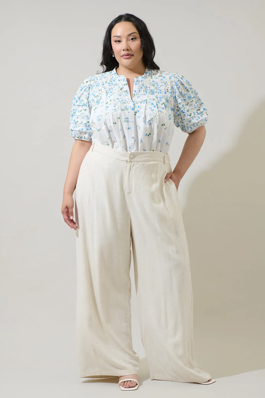 Miley Floral Court Button Down Top Curve sold by Sugarlips product image thumbnail 5
