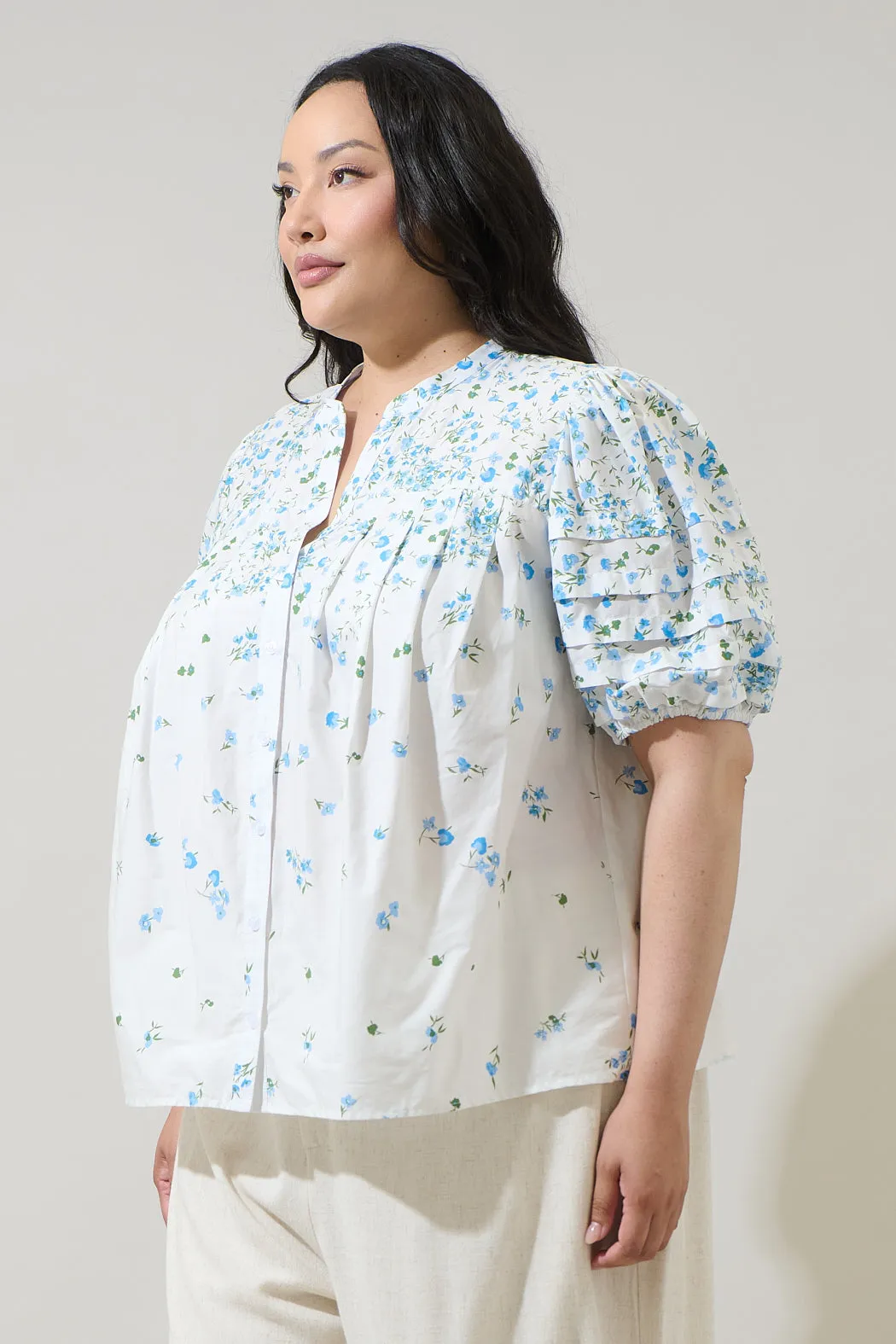 Miley Floral Court Button Down Top Curve sold by Sugarlips product image thumbnail 4