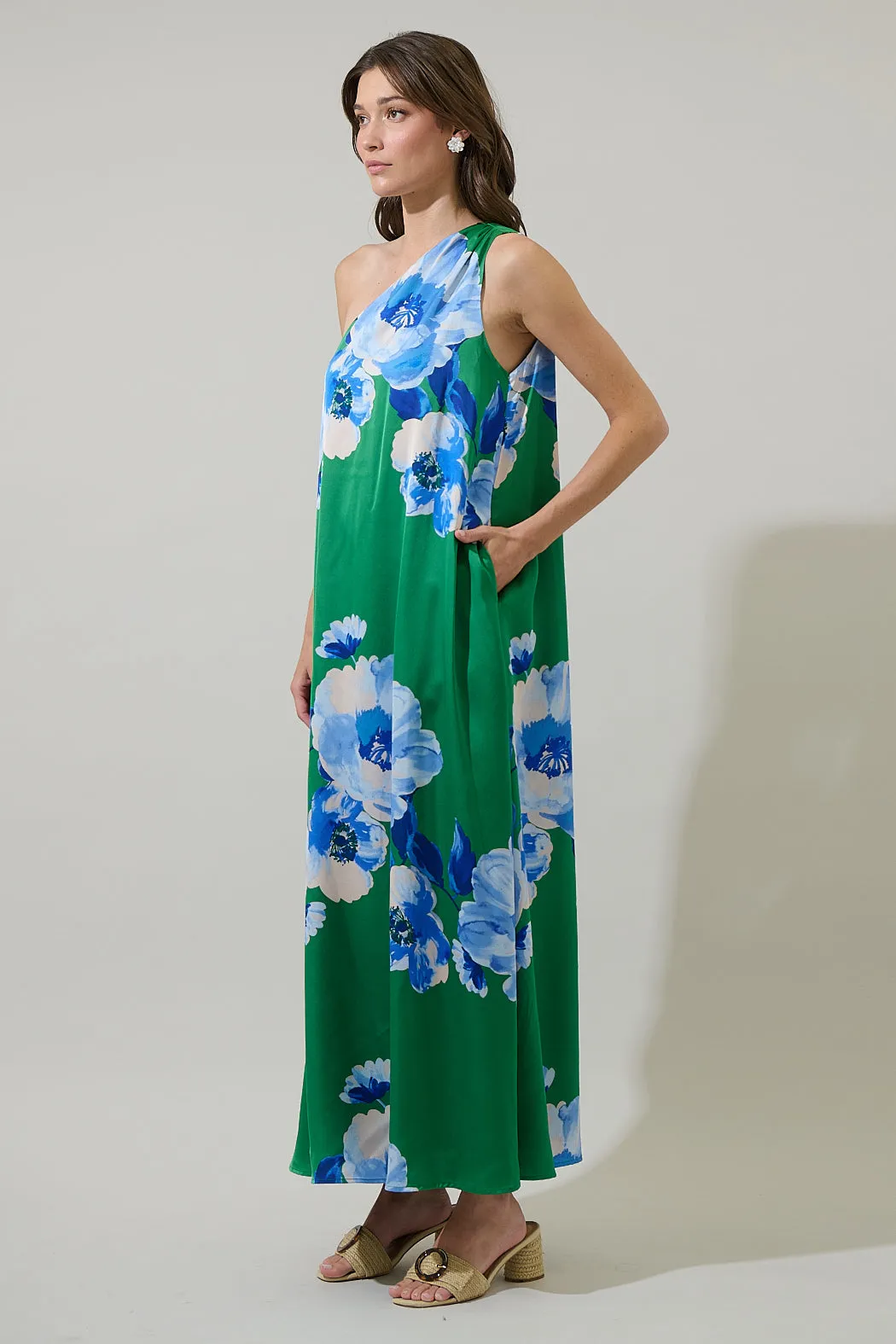 Glena Floral One Shoulder Maxi Dress sold by Sugarlips product image thumbnail 3