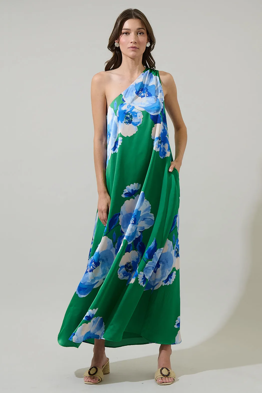 Glena Floral One Shoulder Maxi Dress sold by Sugarlips product image thumbnail 4