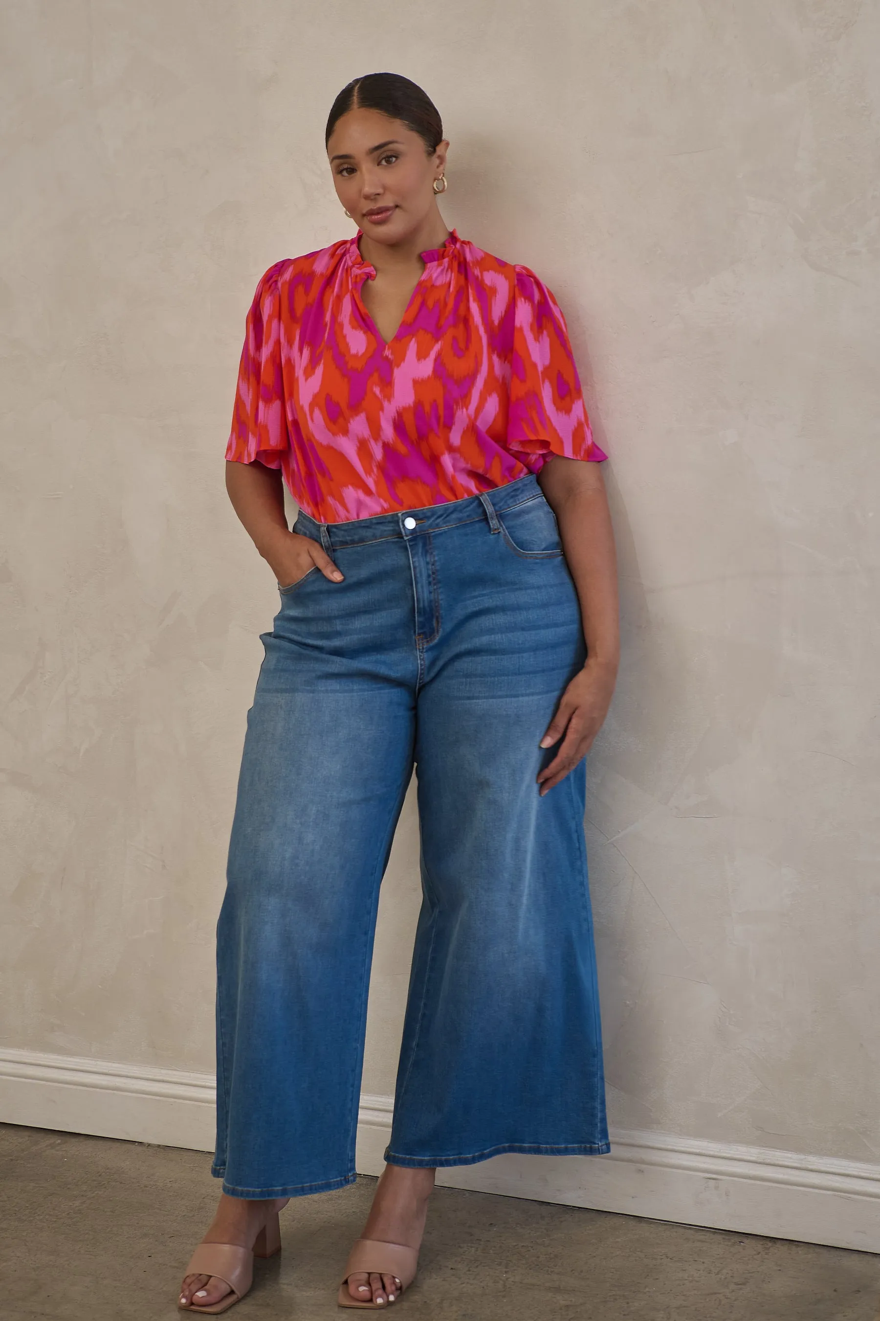 Charly Abstract Keira Ruffle Top Curve sold by Sugarlips product image thumbnail 2