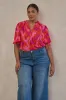 Charly Abstract Keira Ruffle Top Curve sold by Sugarlips