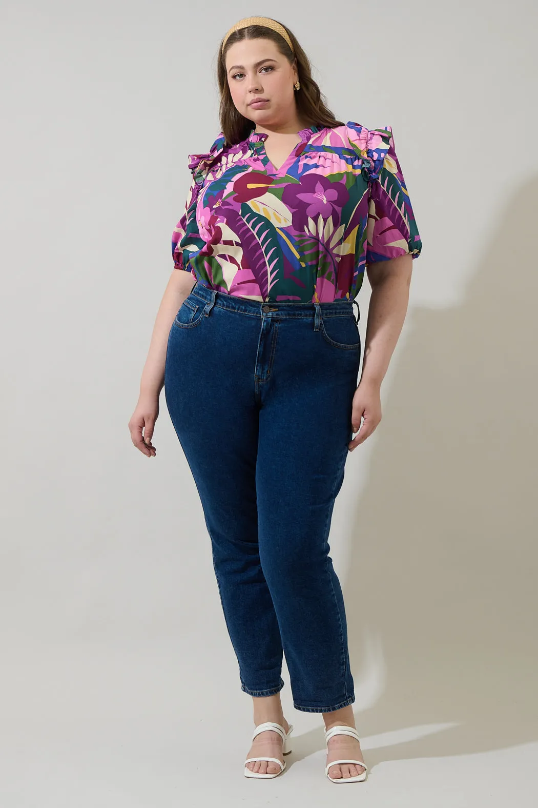 Blain Tropics Paz Poplin Short Sleeve Top Curve sold by Sugarlips product image thumbnail 4