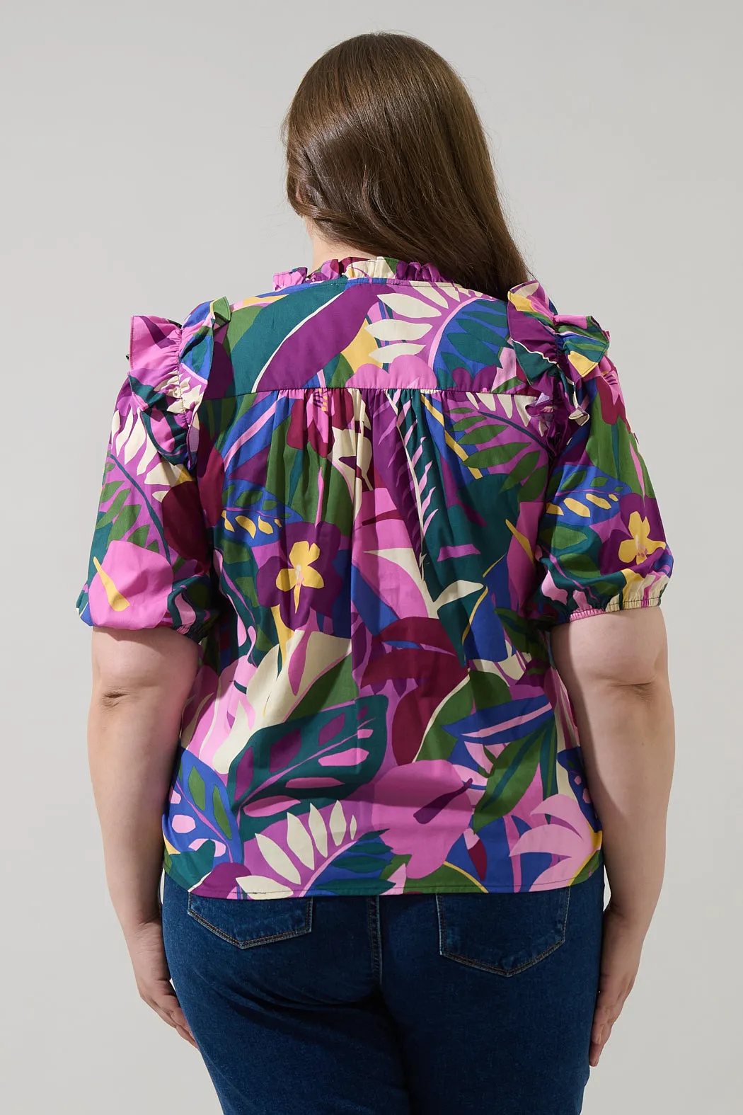 Blain Tropics Paz Poplin Short Sleeve Top Curve sold by Sugarlips product image thumbnail 2