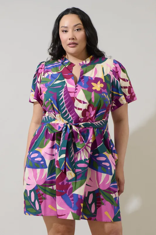 Blain Tropics Ema Shift Mini Dress Curve sold by Sugarlips