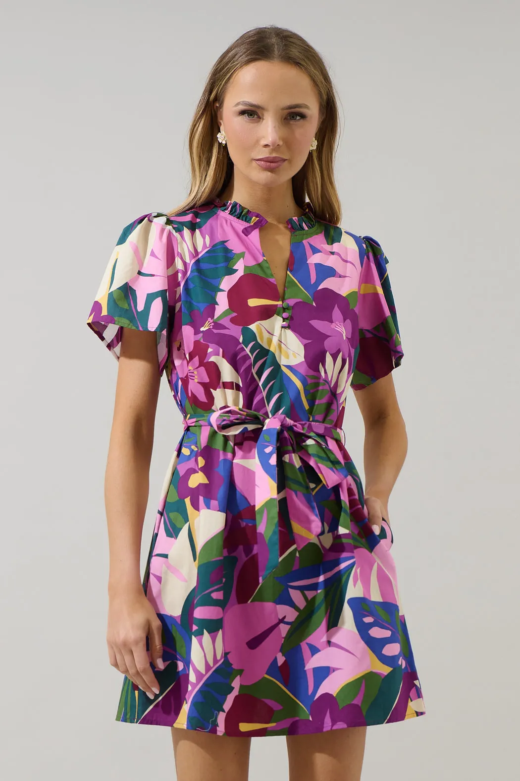 Blain Tropics Ema Shift Mini Dress sold by Sugarlips