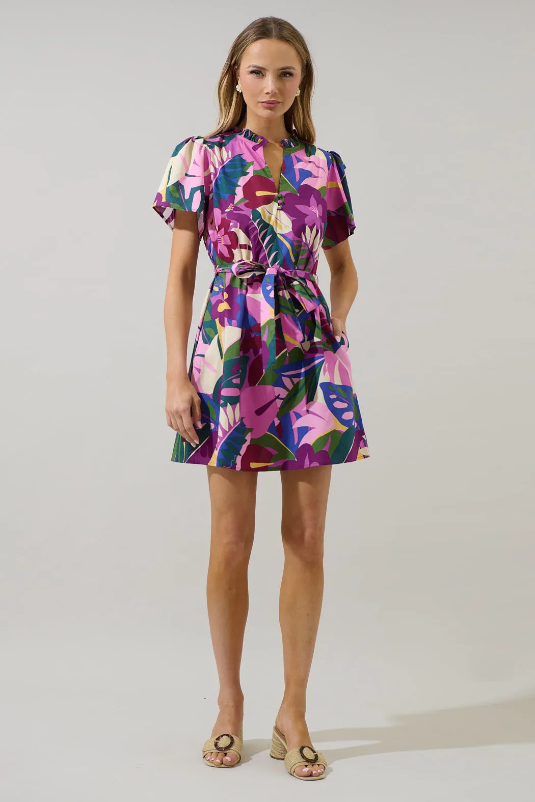 Blain Tropics Ema Shift Mini Dress sold by Sugarlips product image thumbnail 4