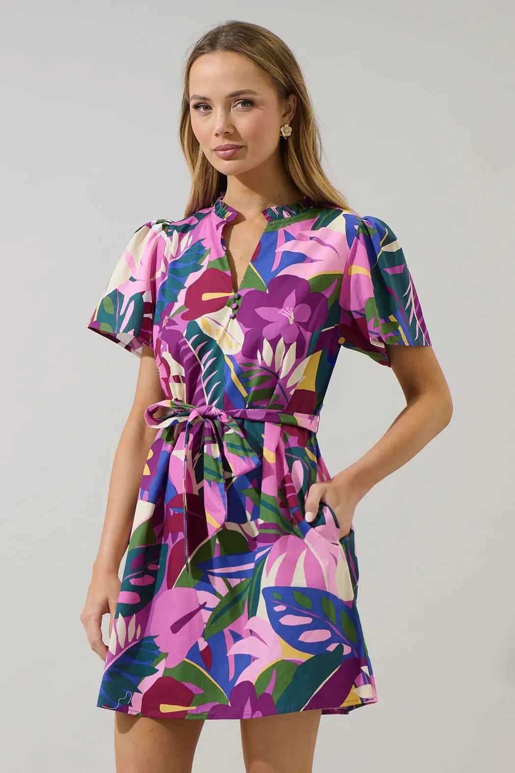 Blain Tropics Ema Shift Mini Dress sold by Sugarlips product image thumbnail 3