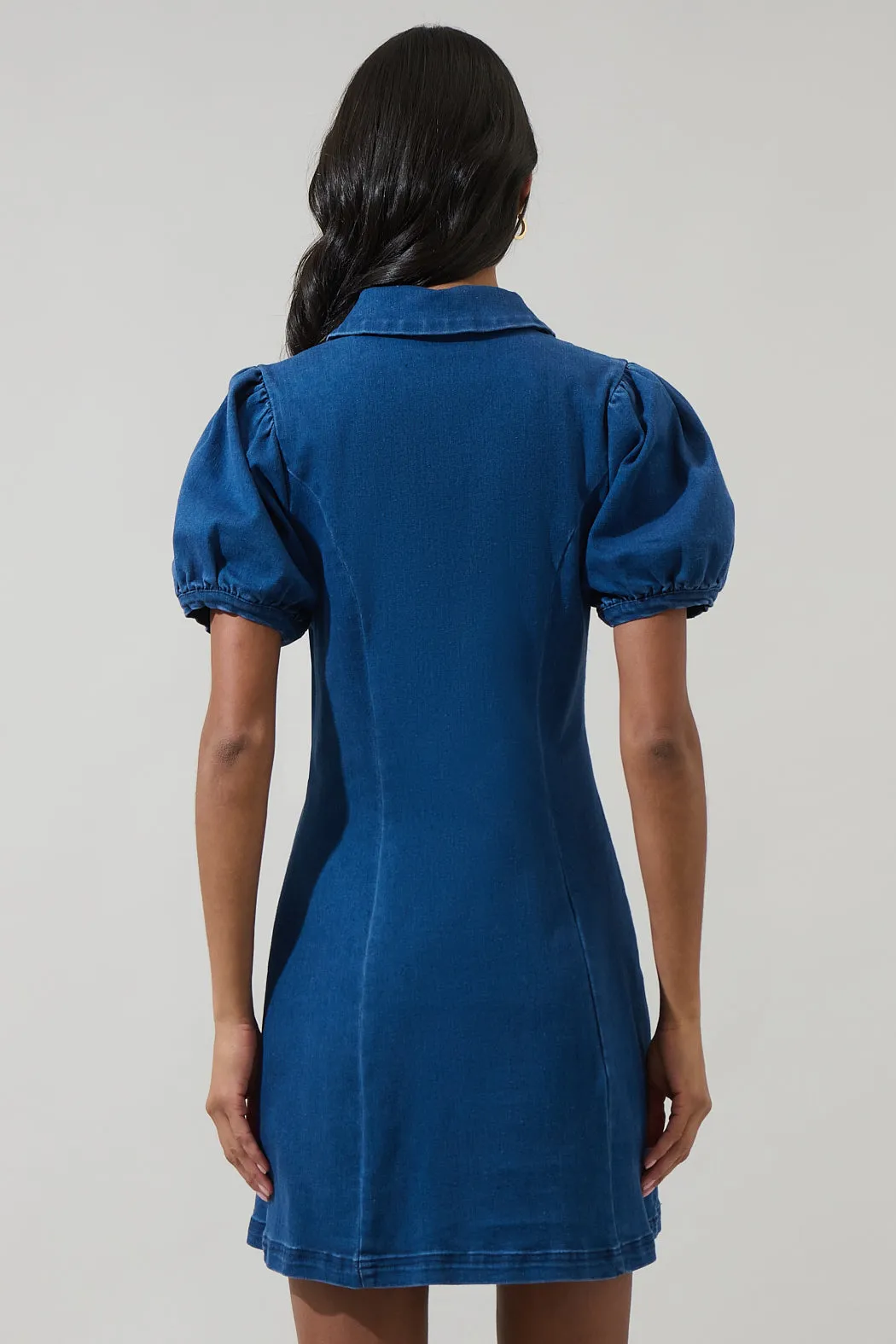 Adalyn Denim Collar Mini Dress sold by Sugarlips product image thumbnail 2