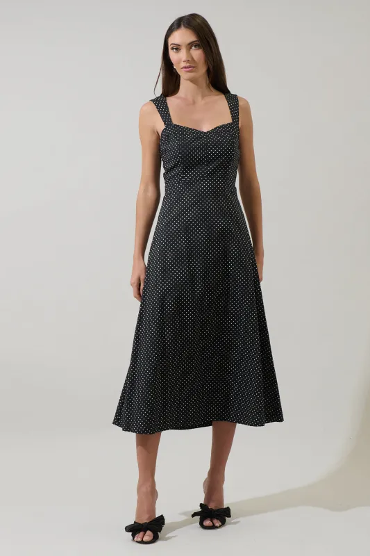 Junia Polka Dot Mizy Midi Dress sold by Sugarlips
