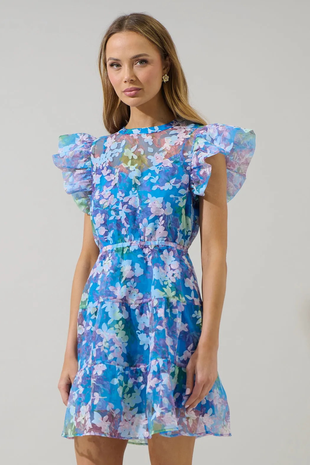 Eleni Organza Gunda Tiered Mini Dress sold by Sugarlips product image thumbnail 3
