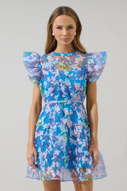 Eleni Organza Gunda Tiered Mini Dress sold by Sugarlips