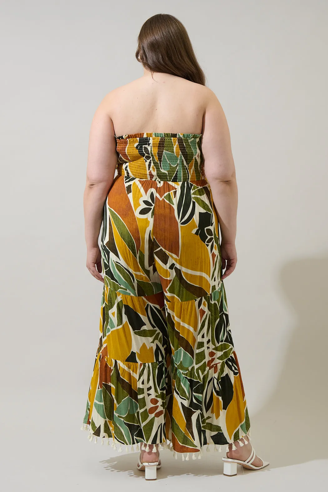 Renia Tropical Eve Strapless Smocked Jumpsuit Curve sold by Sugarlips product image thumbnail 2