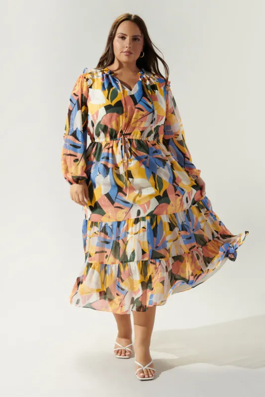 Congo Tropics Tiered Midi Dress Curve sold by Sugarlips