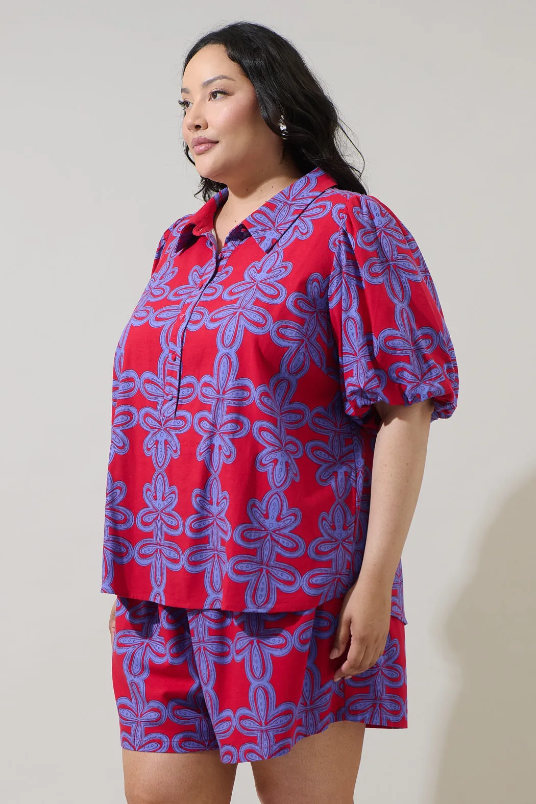 Rory Abstract Collared Shirt Curve sold by Sugarlips product image thumbnail 3