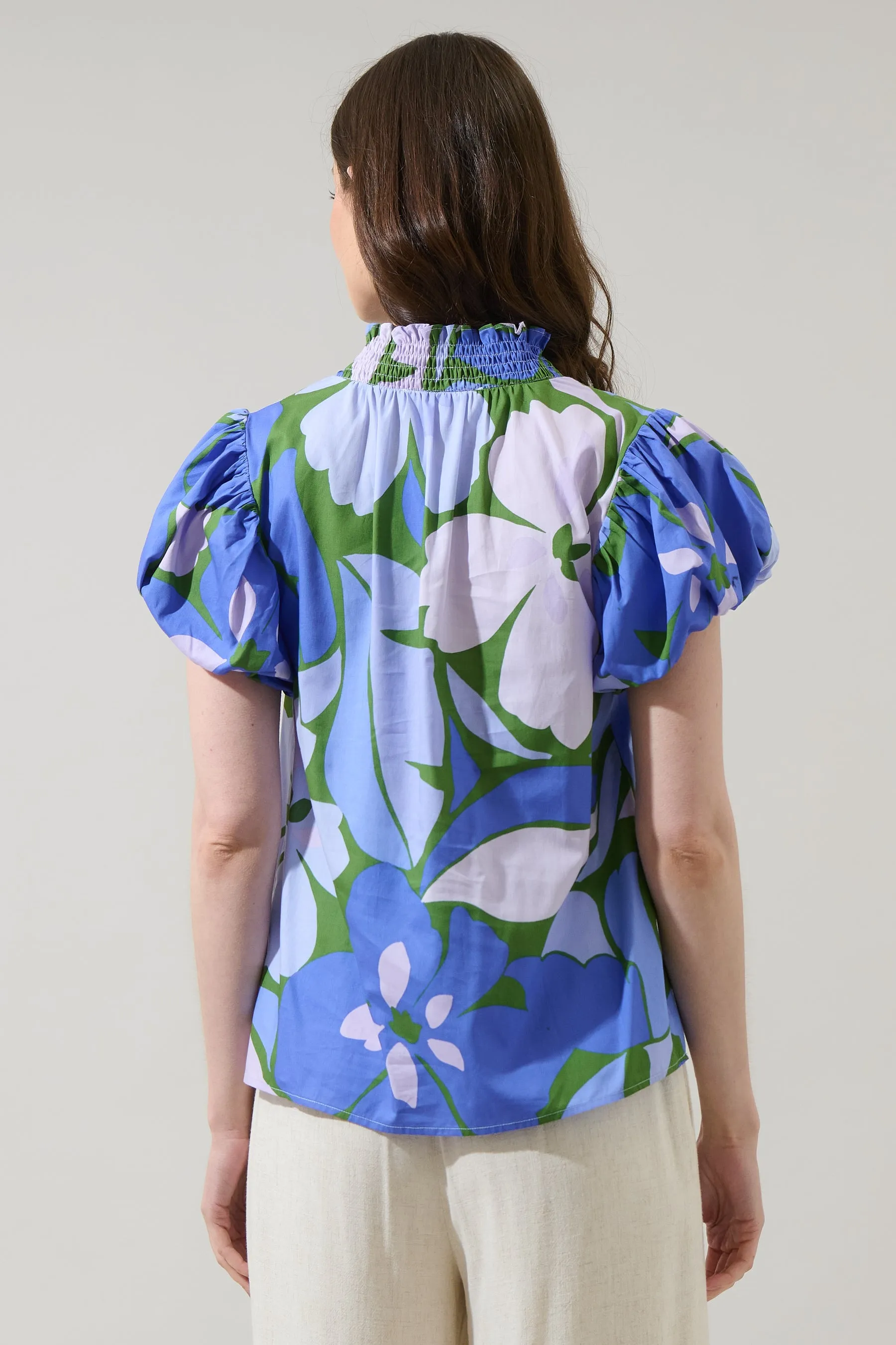 Dayana Floral Poly Smocked Top sold by Sugarlips product image thumbnail 2