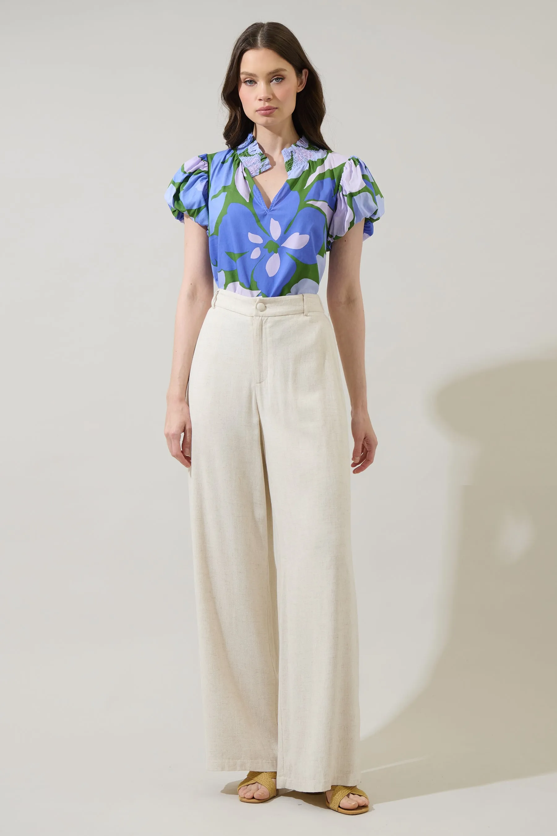 Dayana Floral Poly Smocked Top sold by Sugarlips product image thumbnail 4