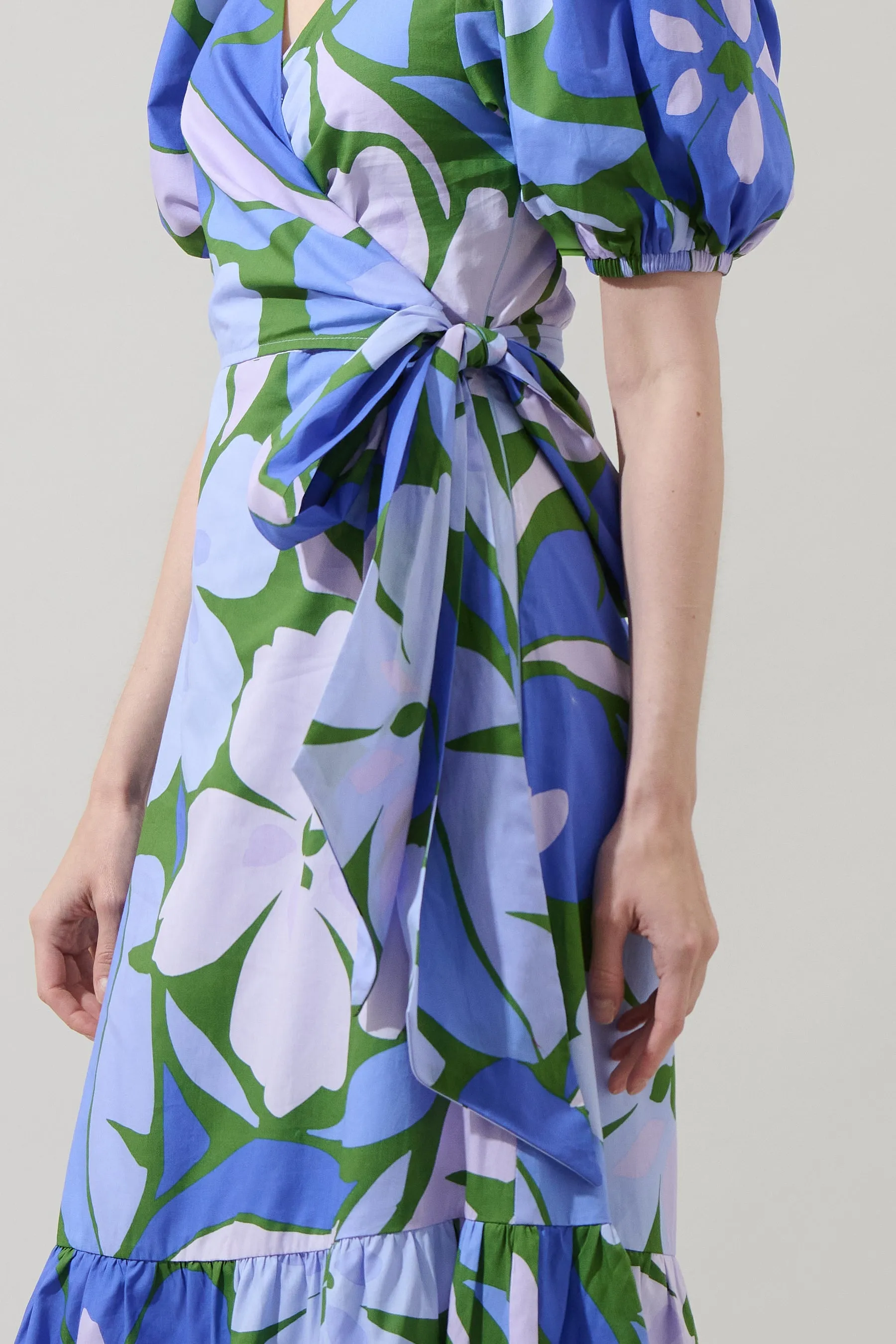 Dayana Floral Poplin Wrap Midi Dress sold by Sugarlips product image thumbnail 5