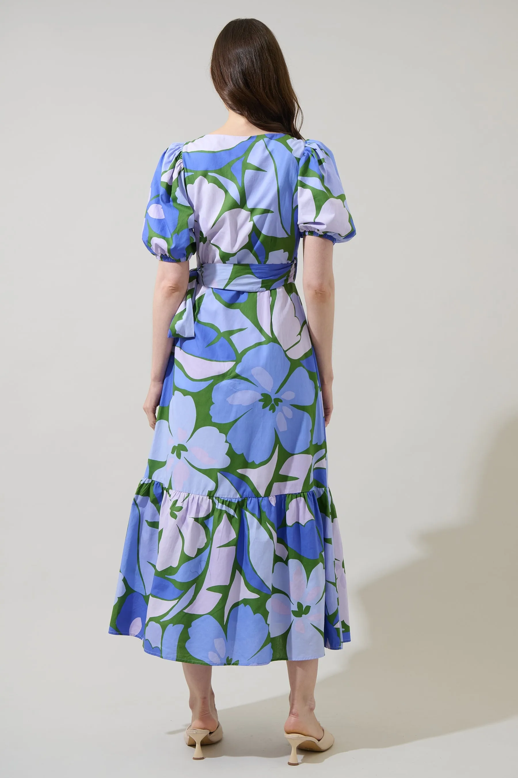 Dayana Floral Poplin Wrap Midi Dress sold by Sugarlips product image thumbnail 3