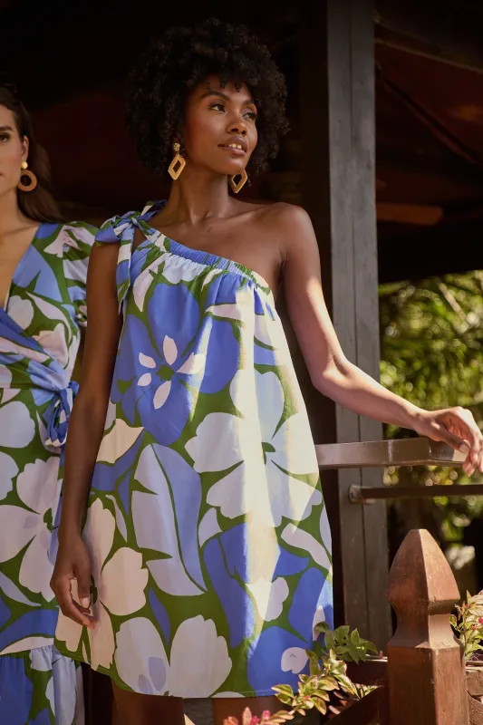 Dayana Floral Adley Shift One Shoulder Mini Dress sold by Sugarlips