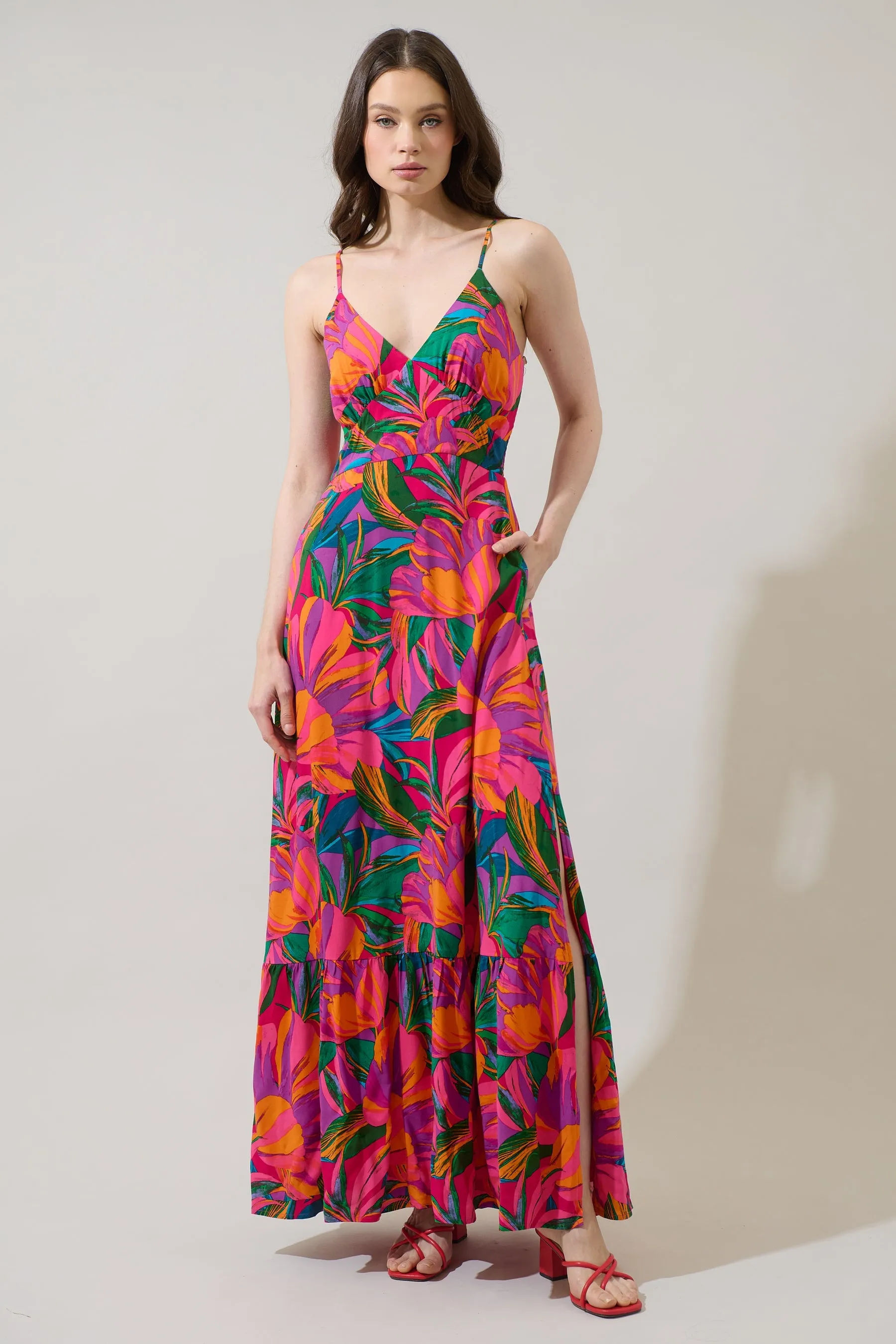 Beal Tropical Chaya Smocked Maxi Dress sold by Sugarlips product image thumbnail 2
